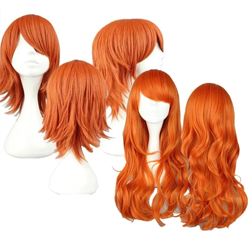 Anime Nami Peruca Cosplay Costume, Resistente ao calor, Cabelo sintético, Carnaval, Halloween Party, Adulto, Mulheres, Meninas, Adereços