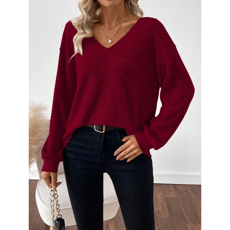 

Elegant Women'S Top with a Bow Detail, Featuring a, Soft And Comfortable Long Sleeves, Casual Fall Wear