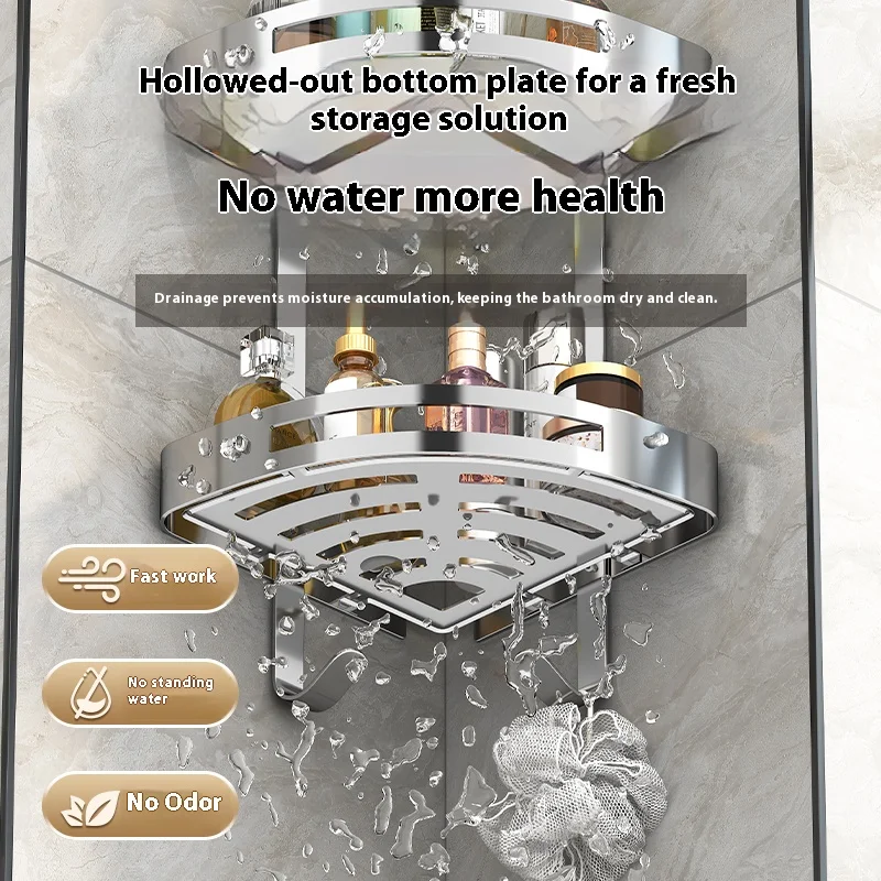 Bathroom Accessories Kitchen Shelf Shower Ball Rack Stainless Steel Bathroom Tripod with 3 Layers