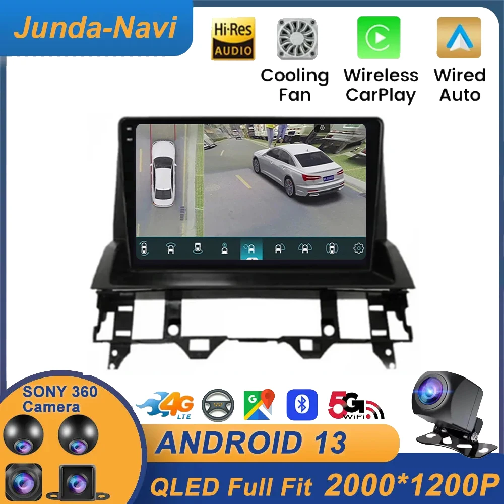 Android 14 Car Stereo Multimedia For Mazda 6 2002 2003 2004 2005 2006 2007 2008 DSP WIFI Autoradio Radio Carplay No 2 Din DVD