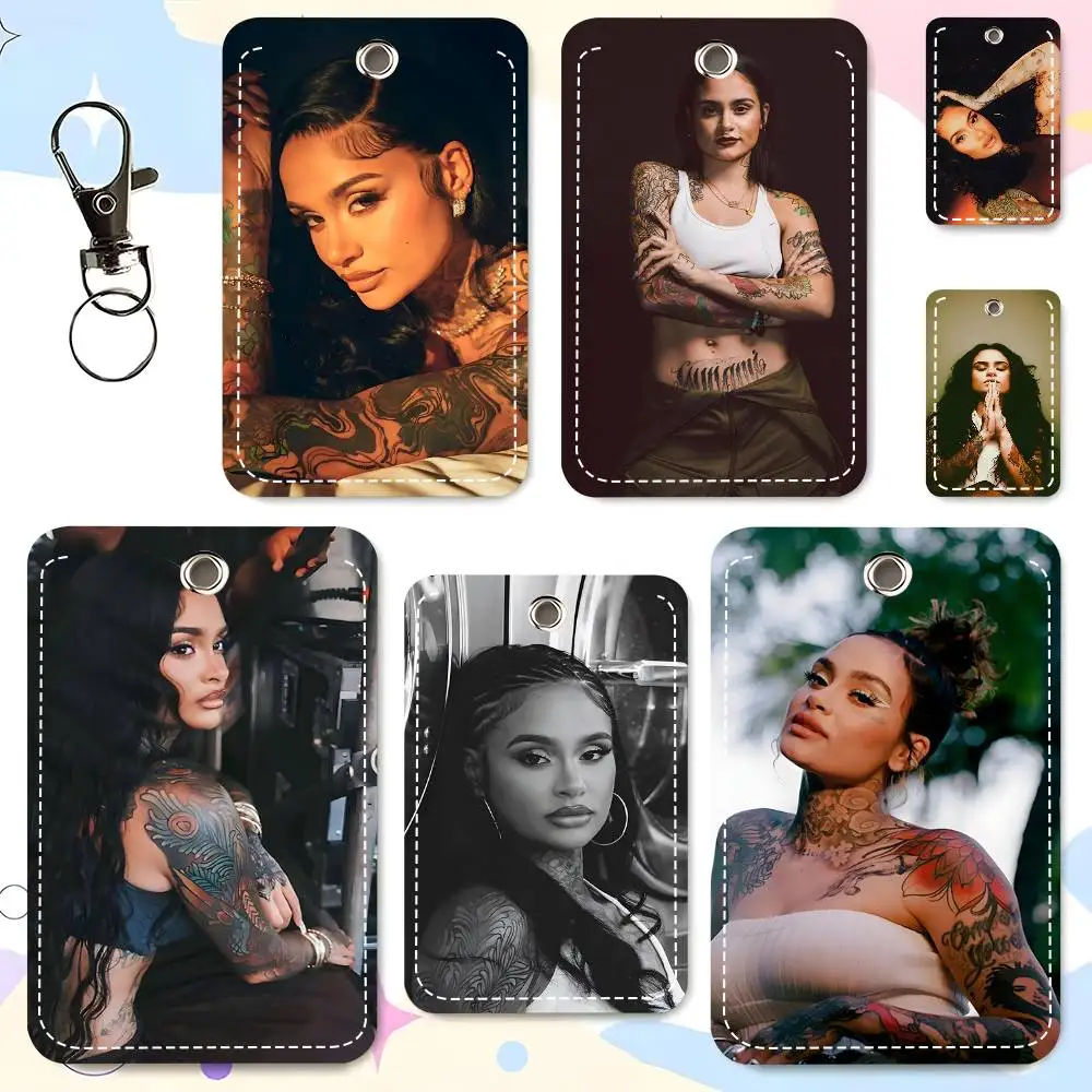1pc Singer Kehlani Folded Album Card Case Keychain Access Card Bag Key Tag Ring Leather Card Holder Key Ring Access