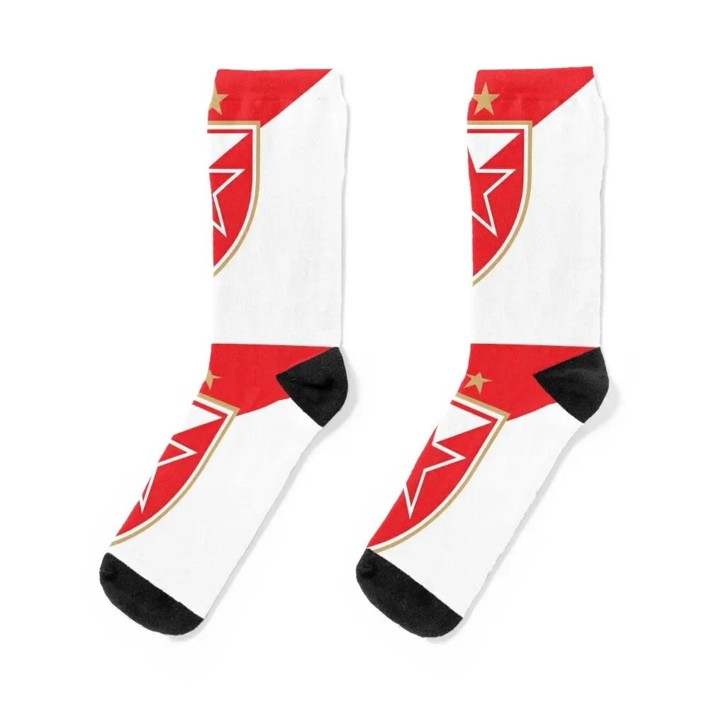 Moja Crvena Zvezda Beograd Serbian Love Delije Socks set sheer football professional running Socks For Women Men's