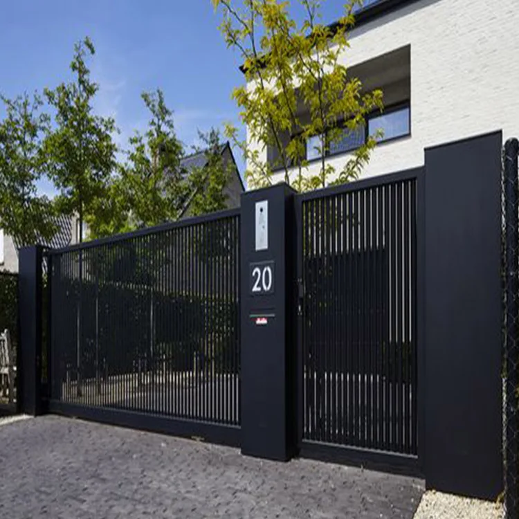 Modern Electric Metal Design Electric Single Swing Gate Automatic Aluminum Hardware Gate Garden VillaCustomizable