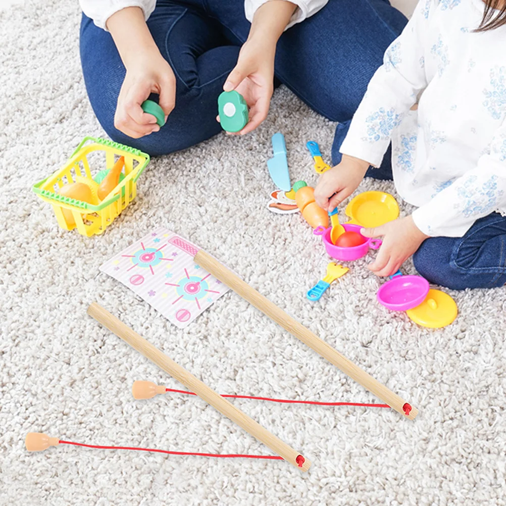 5 pezzi canne da pesca in legno gioco educativo per bambini giocattoli da pesca magnetici attività per l'asilo bambini 1 3 anni giocattoli per bambini