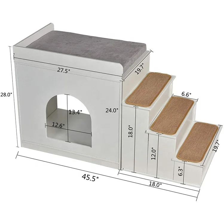 Многоуровневая кровать для собак и кошек, подстилка из дерева, двухъярусная кровать, для деревянных лестниц