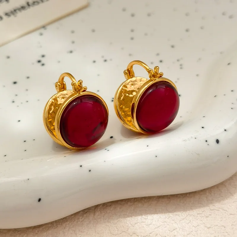 Trendy Jewelry Vintage Temperament Glass Earrings For Women Party Gifts Simply Design Ear Accessories 2023 Trend New Hot Sale