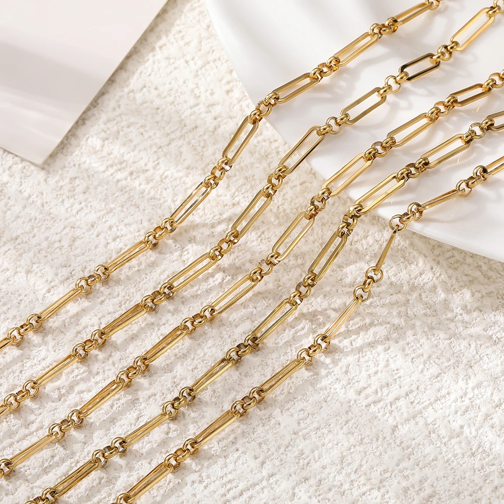 1 Meter 4 x 14 mm Edelstahlkette, kein Verblassen, Kabelketten für Halskette, Armband, Fußkettchen, DIY-Schmuckherstellung