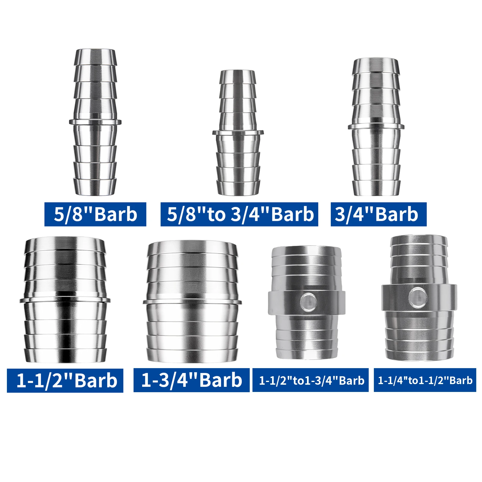 

Aluminum Hose Barb Splice Coupler Adapter Brake Booster Hose Vacuum Line Adapter Radiator Hose Adapter Reducer Connector