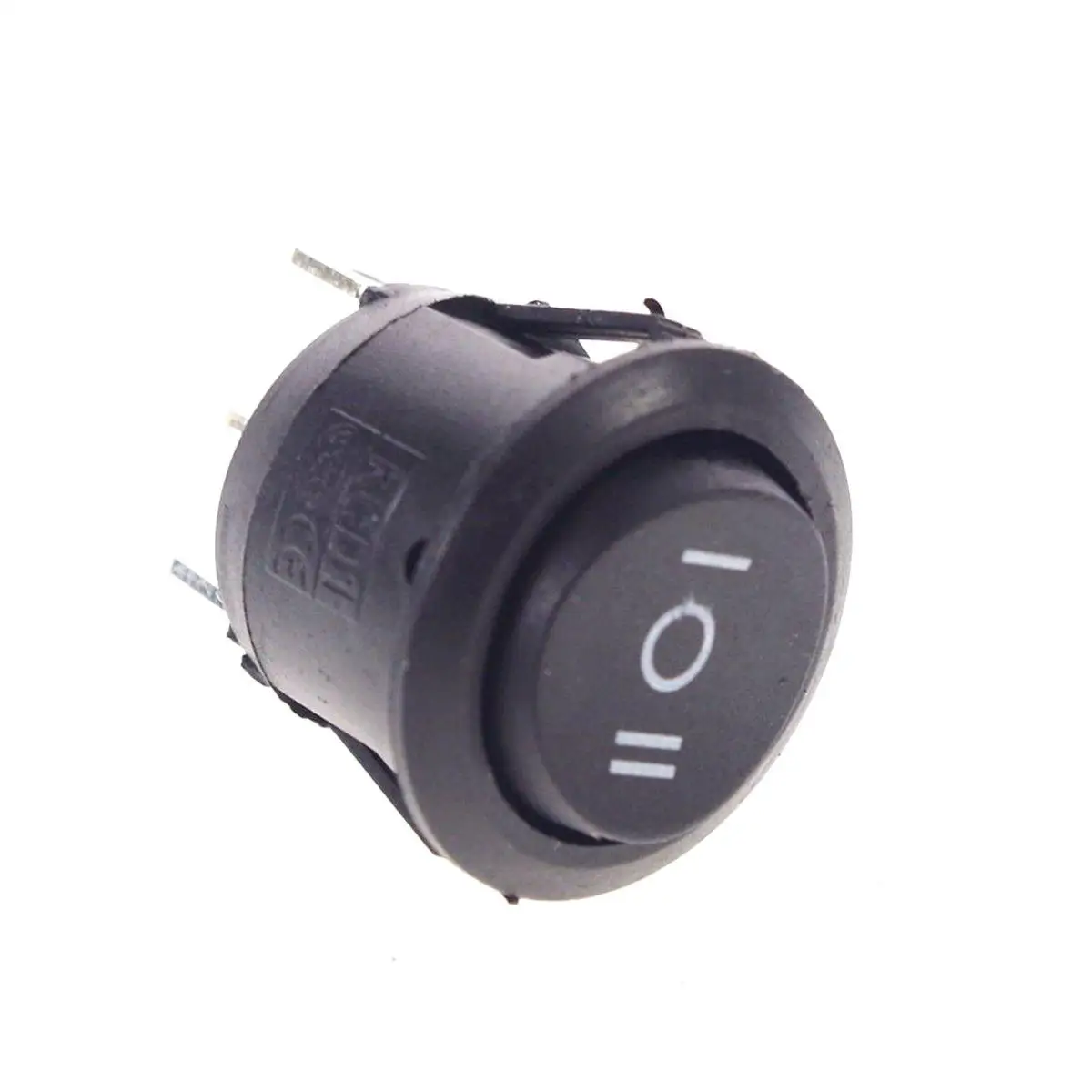 2pcs Black 3 Pins ON-OFF-ON 3 Positions SPST Round Rocker Boat Switch 10A/125V 6A/250VAC
