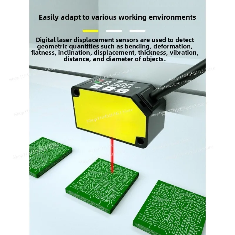 FSD22-30N-UI Laser Displacement Sensor - High Precision Distance/Thickness/Height Measurement, Switching, and Analog Outputs