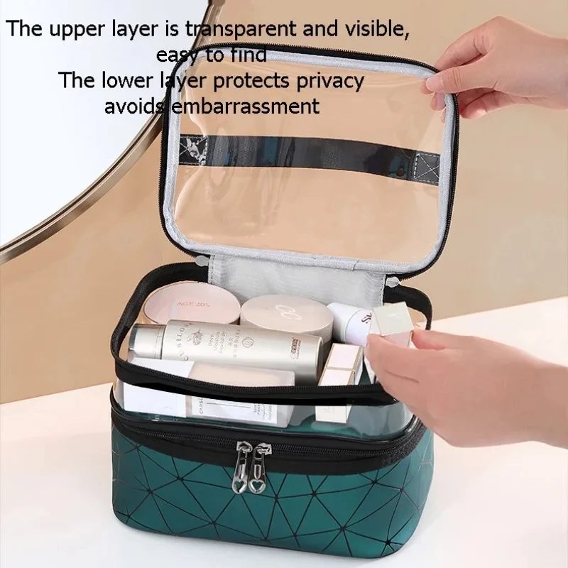 Portable Women Makeup Bag Waterproof High Capacity Toiletries Organizer Storage Cosmetic Cases Zipper Wash Beauty Pouch Travel