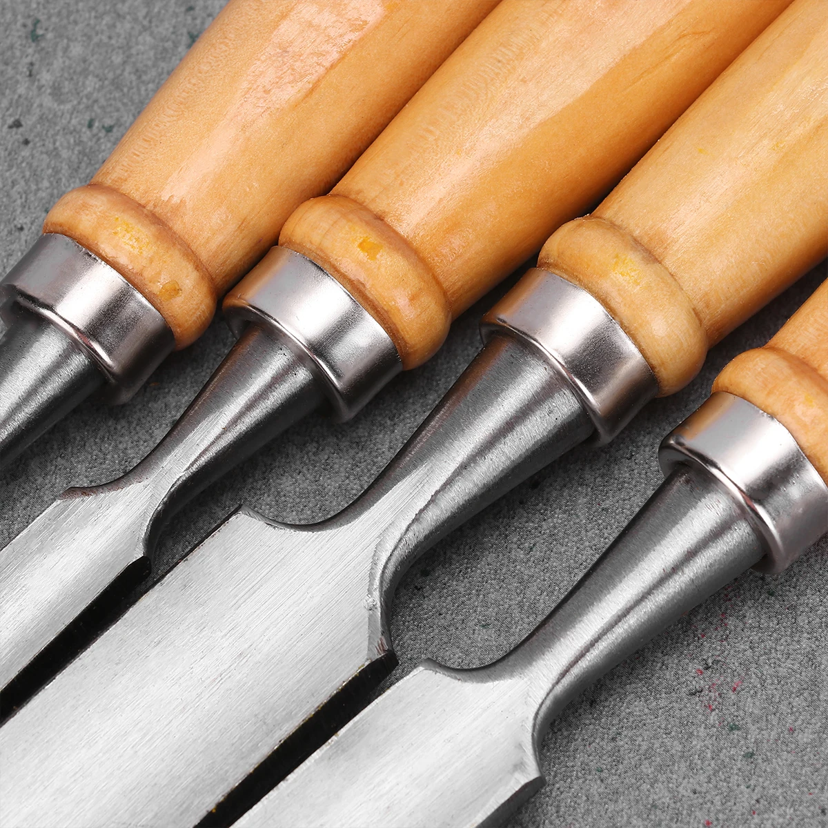 

1Set Woodworking Tool Carving Chisels Semi-Circular Groove Design High Strength Steel Solid Wood Handle for Woodcarving
