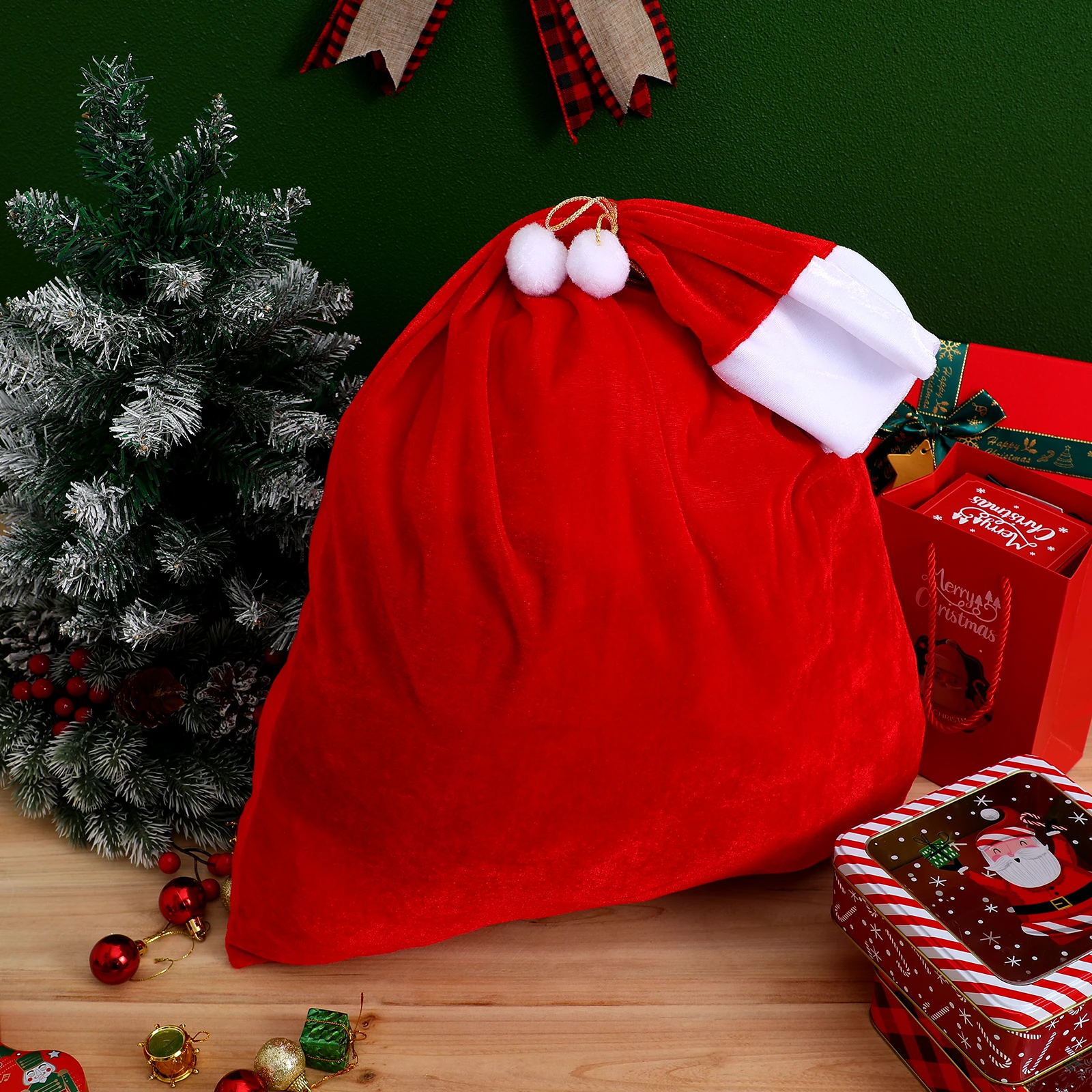 Favor Gift Bag Christmas Red Large Present Sack Party Favors Bags Durable Fabric Wrap Storage For Wedding Candy Surprise