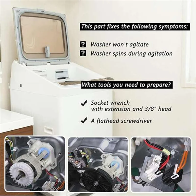 مشغل تحويل حشية SANQ WH03X30517 بديل لغسالة GE-Cross يشير إلى WH05X24435 WH05X25036