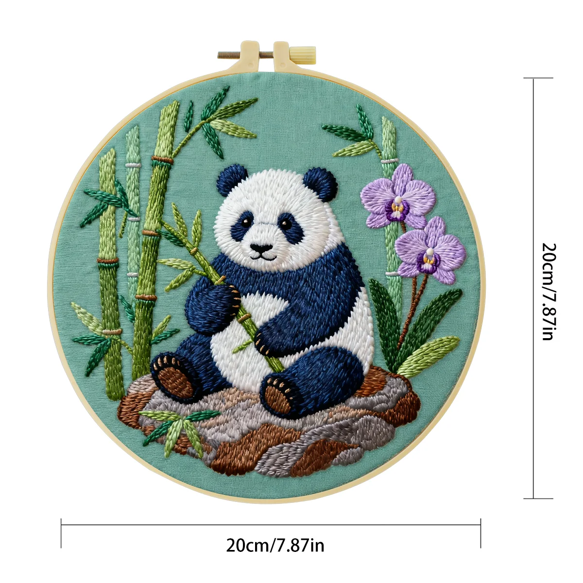 1 Stück 20X20CM/15X15CM 7,87/6,3 Zoll Panda-Stickerei-Starter-Kit DIY-Kit DIY-Stickerei-Set Handarbeiten Heimdekoration Malerei – Detail 1
