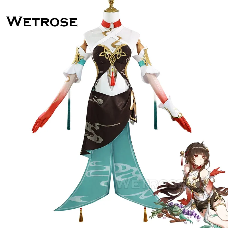 

【Wetrose】In Stock Lingsha Cosplay Costume Honkai Star Rail Ling Sha Dan Zhu Full Set Wig Halloween Xmas