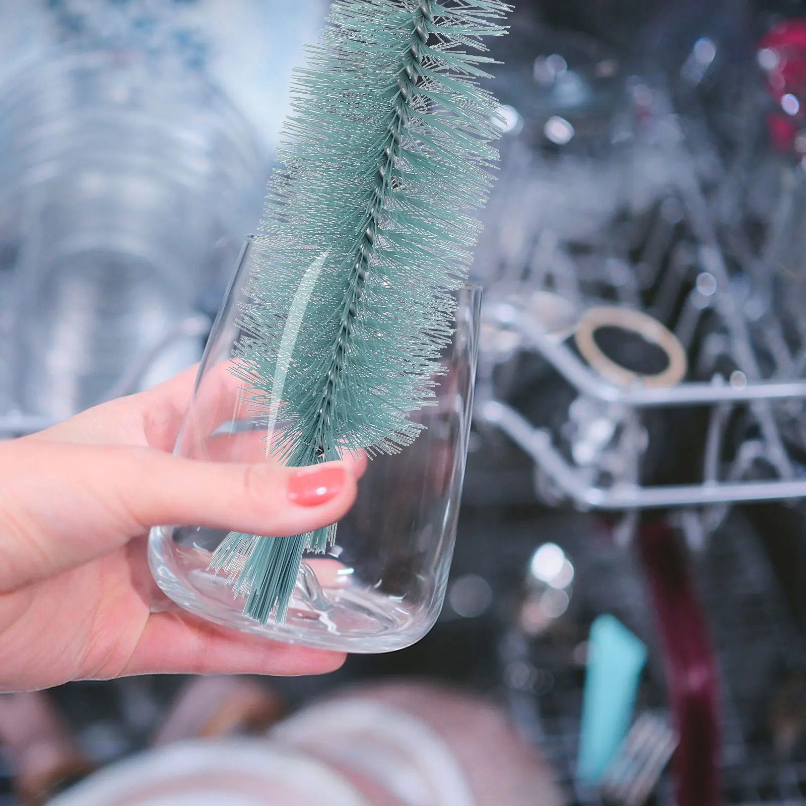 

1pcs Green Long Handle Brush Set For Wine Beer Water Bottle Cleaning Test Tube Brush Lab Drying Equipment Soft Bristles Bottle