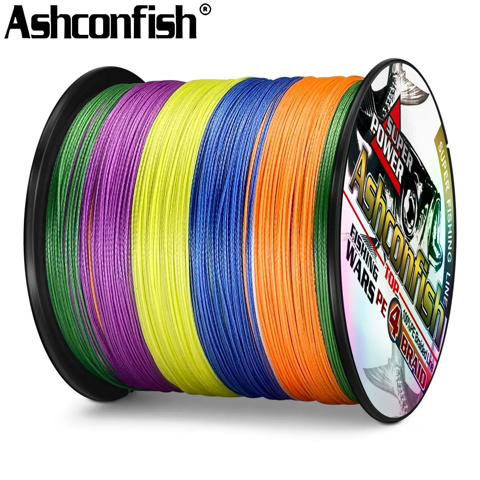 Ashconfish 500M Multicolour PE Braided Wire Cord 4 Strands Multifilament Carp Japanese Fishing Line Pesca 6-100lb Saltwater Line