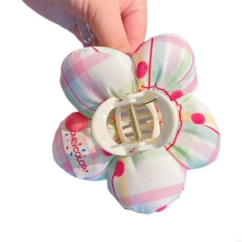 الحلو نمط نفخة زهرة مشبك شعر مشبك قوي عقد الشعر المشبك للنساء فتاة تصفيف الشعر اكسسوارات ذيل حصان حامل Y166 #3