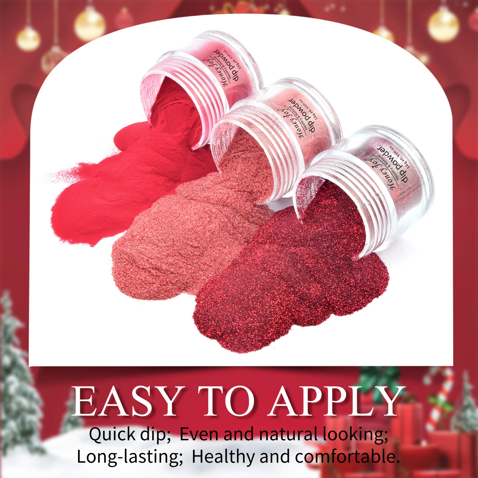 6 box/set Dip Powder Nail Kit Valentine's Day Color Red Glitter Dipping Powder Set Acrylic Powder Natural Dry as Nail Gel Effect