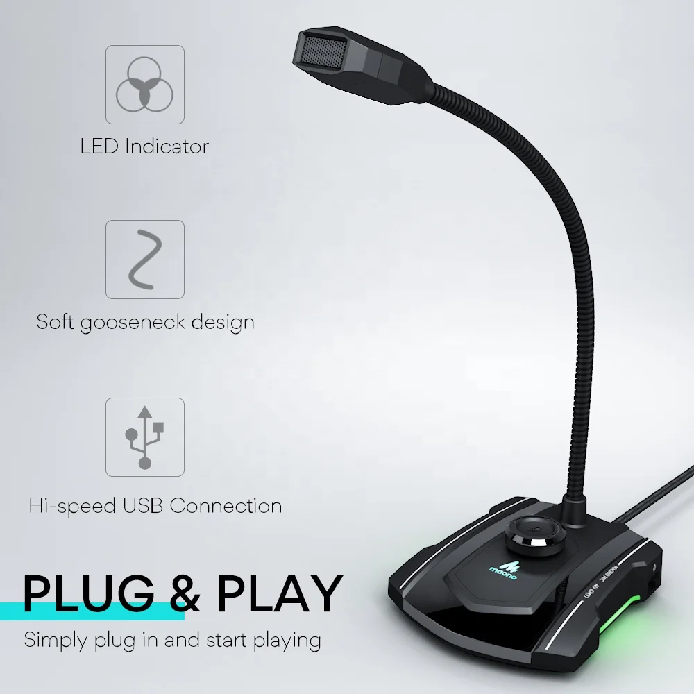 

MAONO All-Metal USB Condenser Gooseneck Microphone with Mute Button for Gaming Conference Meeting Desktop Gaming Microphone