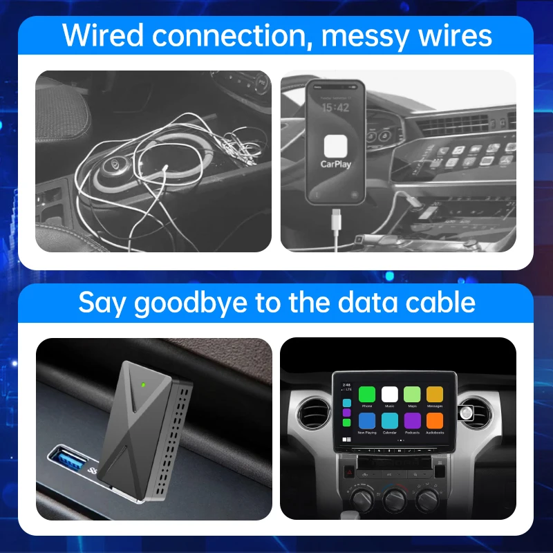 2 في 1 محول CarPlay Android Auto اللاسلكي التوصيل والتشغيل، توصيل سريع للسيارات السلكية CarPlay/السيارات #6