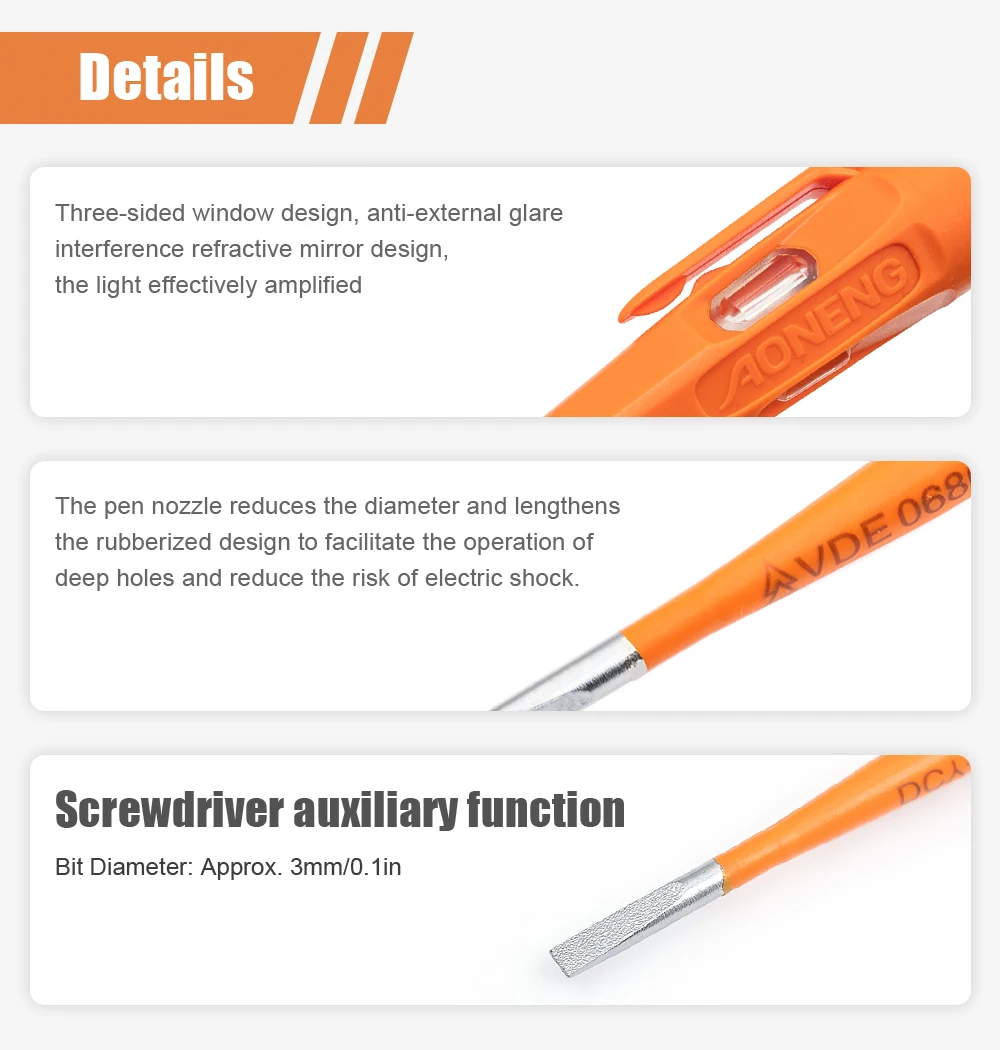 Word Screwdrivers Neon Bulb Indicator Meter Electric Pen Insulated Electrician Highlight Pocket Tester Pen Tools