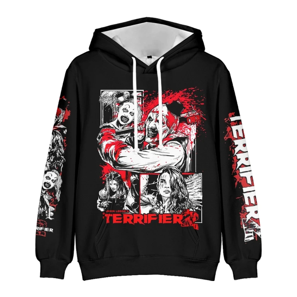 Terrifier Kill Hoodies Horror Movie Merch Print Halloween Streetwear Winter Unisex Fashion Funny Casual Sweatshirts