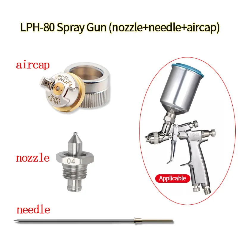 Kit de PISTOLA DE PULVERIZACIÓN LPH50 RG3L, boquilla, aguja, Aircap E4, piezas de herramientas neumáticas para Japón, Anest, Iwata, Spary Guns,