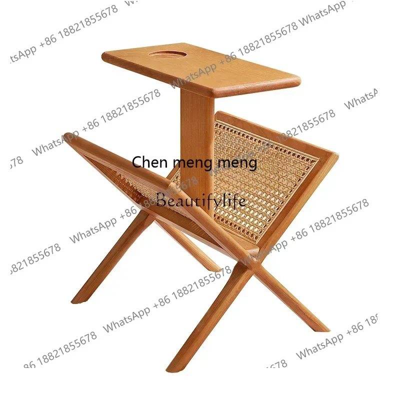 style NEWNordic solid wood rattan, books and newspapers, floor-to-ceiling magazine racks, multi-layer storage, and several news
