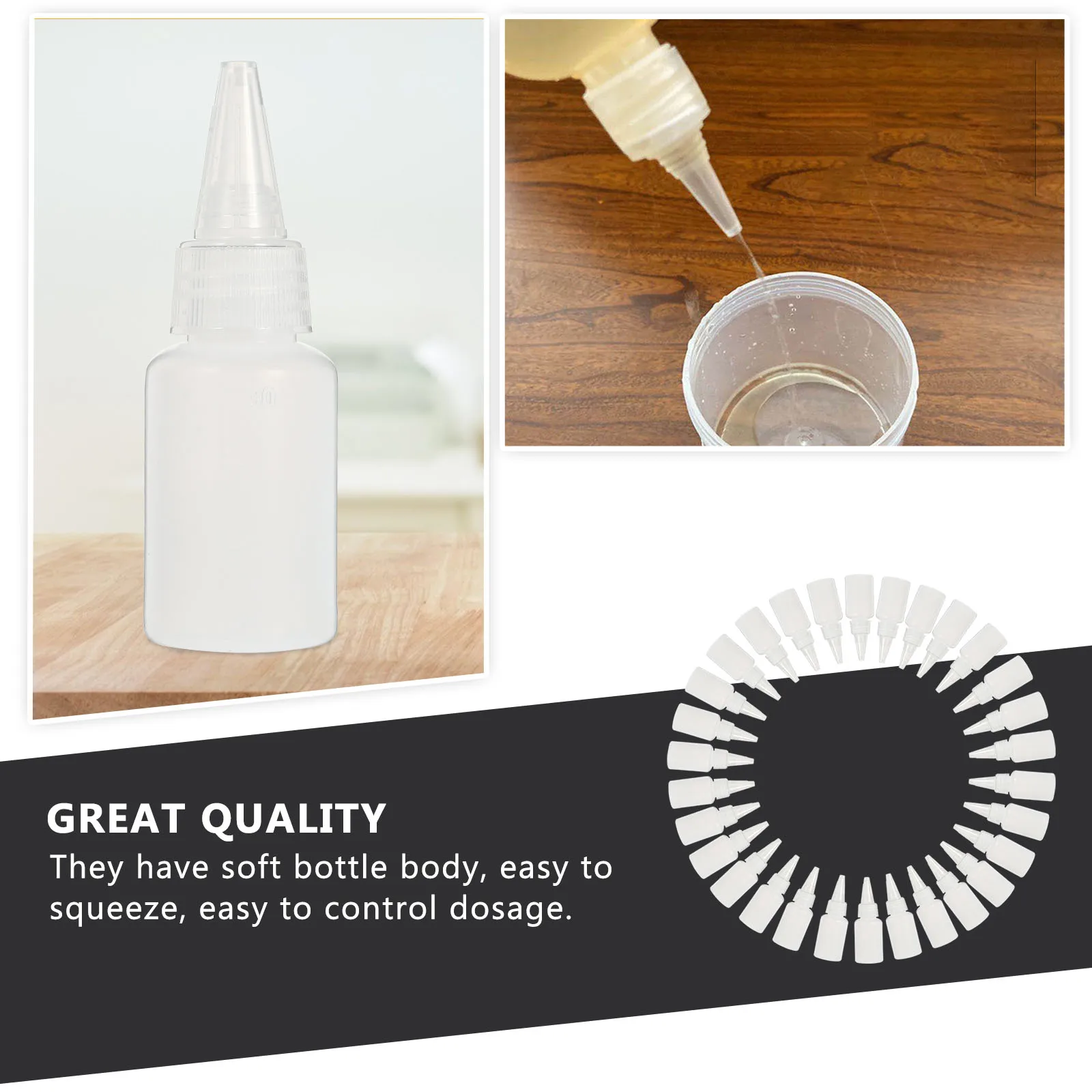 

30 Pcs Sauce Dispenser Bottles High Quality PE Material Easy Squeeze Liquid Containers Large Size Mustard Ketchup Seasoning