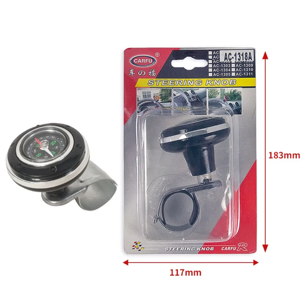 Steering Wheel Spinner Knob with Compass 360-degree Power Handle Ball Booster for Car Vehicle Steering Wheel Auto