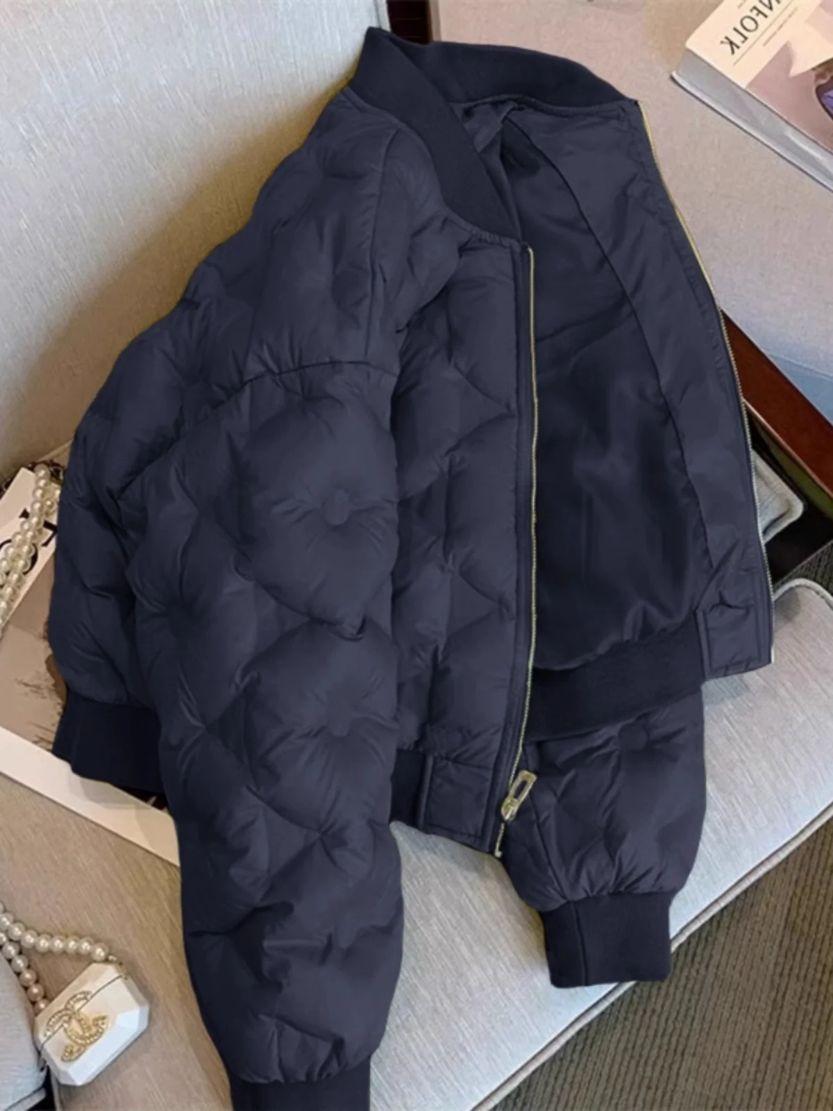 

mat Color Design Cotton Jaet Casual ex Autumn Winter Korean Sle Small Size Open Cardigan Trendy Outerwear