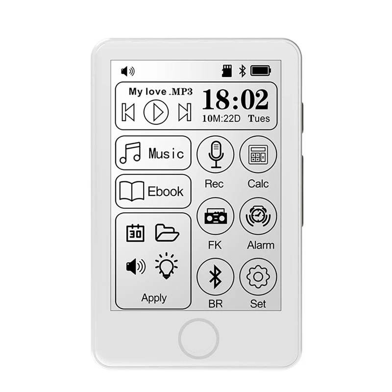 

2,7-дюймовый сенсорный экран E Ink, MP3-плеер, Bluetooth, мини-электронная книга, E-ридер, Walkman, Spotify, диктофон, электронная книга, Android