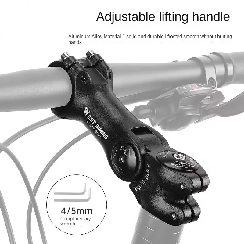 

Adjustable Bicycle Handlebar Stem Variable 60 Degree Angle Aluminum Alloy Bike Handlebar Riser Road Bike Front Fork Stem Adapter