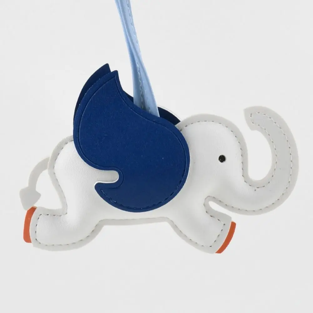 

Trendy PU Leather Flying Wings Elephant Keychain Animal Cartoon PU Leather Hanger 16 Colors Car Keyring Bag Pendant Bag Ornament