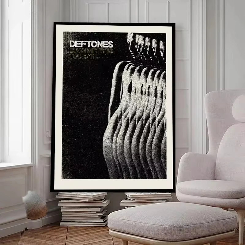 ملصقات مغني فرقة البوب ، غلاف ألبوم الموسيقى ، عيون الماس ، لوحة قماشية ، طباعة عتيقة ، جدار غرفة المعيشة ، هدية ديكور المنزل #3