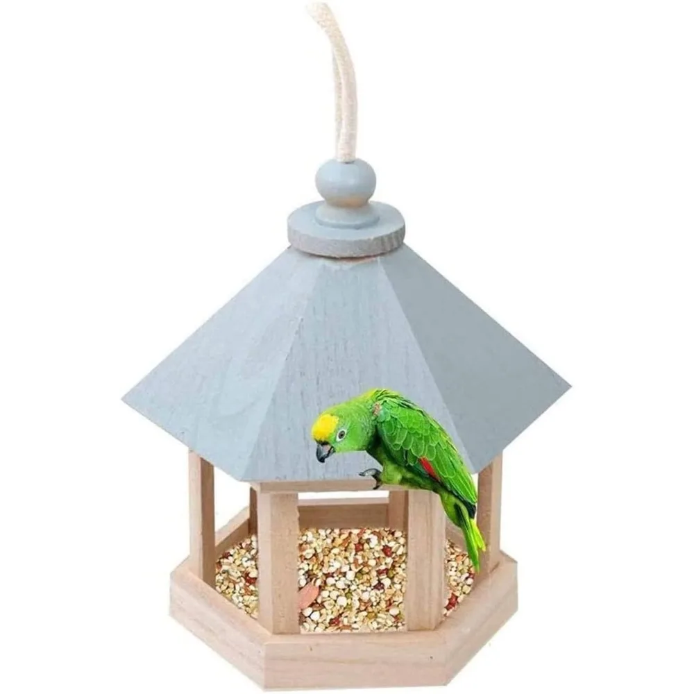 

Wild Bird Feeders for Outside, Waterproof Bird Feeder Hanging for Outdoor, Panorama Gazebo Bird Feeder for Outside Garden Yard D