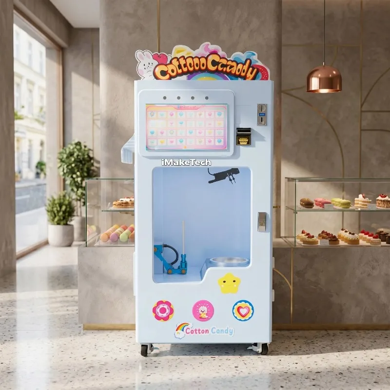Fully Integrated Cotton Candy Vending System Supporting Cash Deposit and Smart Card Use FL Customized