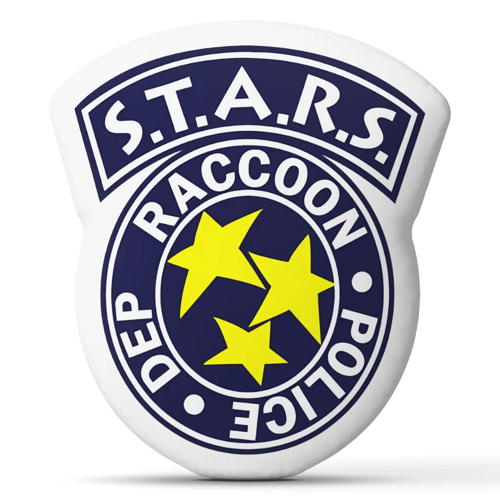 Stars Raccoon Police Emblem Throw Pillow Irregular Shaped Stuffed Cushion Video Game Decor for Gamer Bedroom Sofa Home Gift