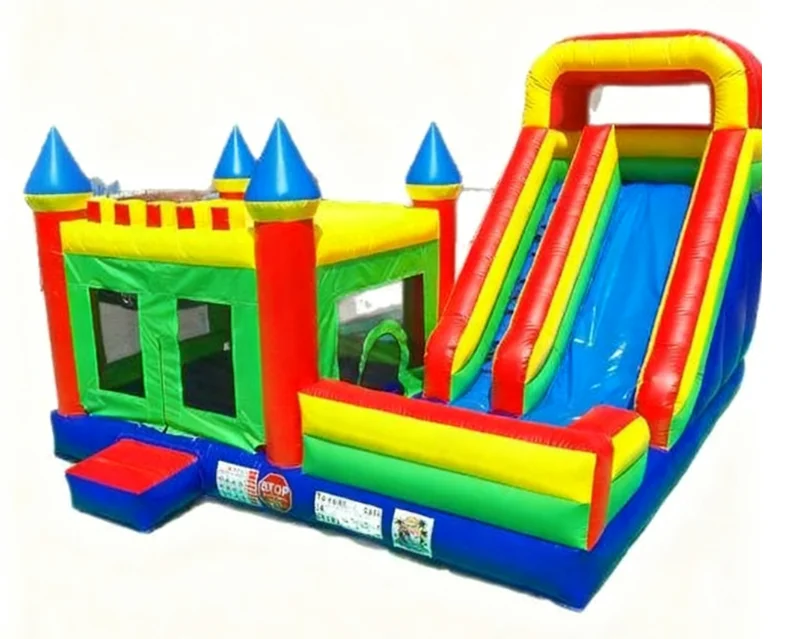 

Factory Commercial Slip and Slide Combo Wet Dry Bouncer Colorful Inflatable Slides For Sale