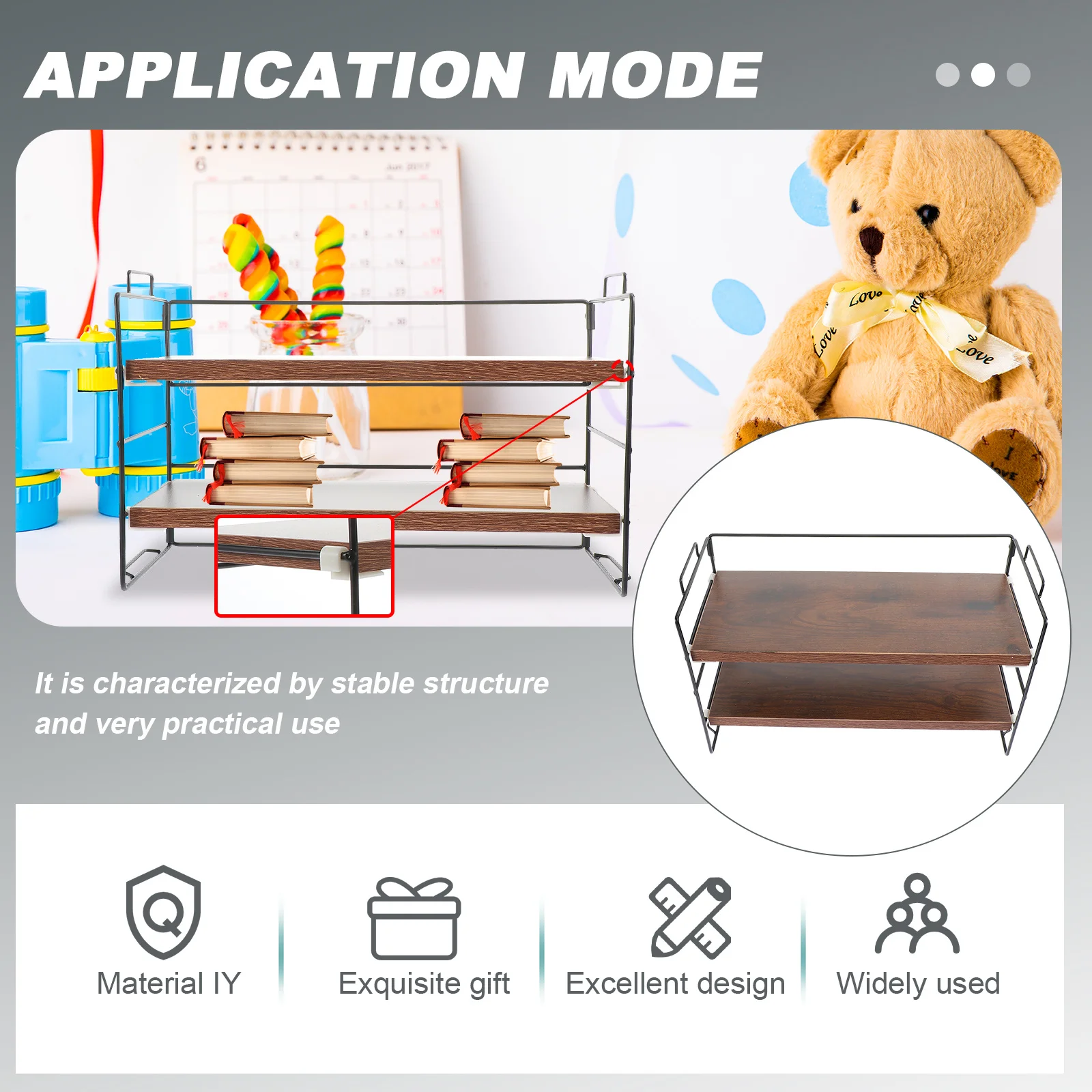 

1Pcs Multi-Function Double Layer Desktop Storage Rack Office Table Organizer Stationery Holder Cosmetics Books Sundries Shelf