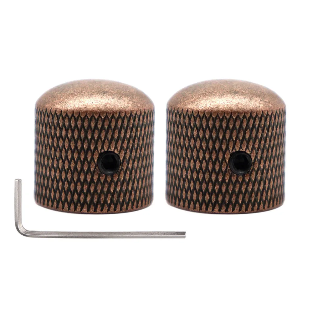 1 stücke/2 stücke Metall Dome Knöpfe Elektrische Bass Gitarre Knöpfe Volume Tone Control Knöpfe mit Schlüssel Bronze/BK/CR/GD/Schwarz Nickel – Detail 12