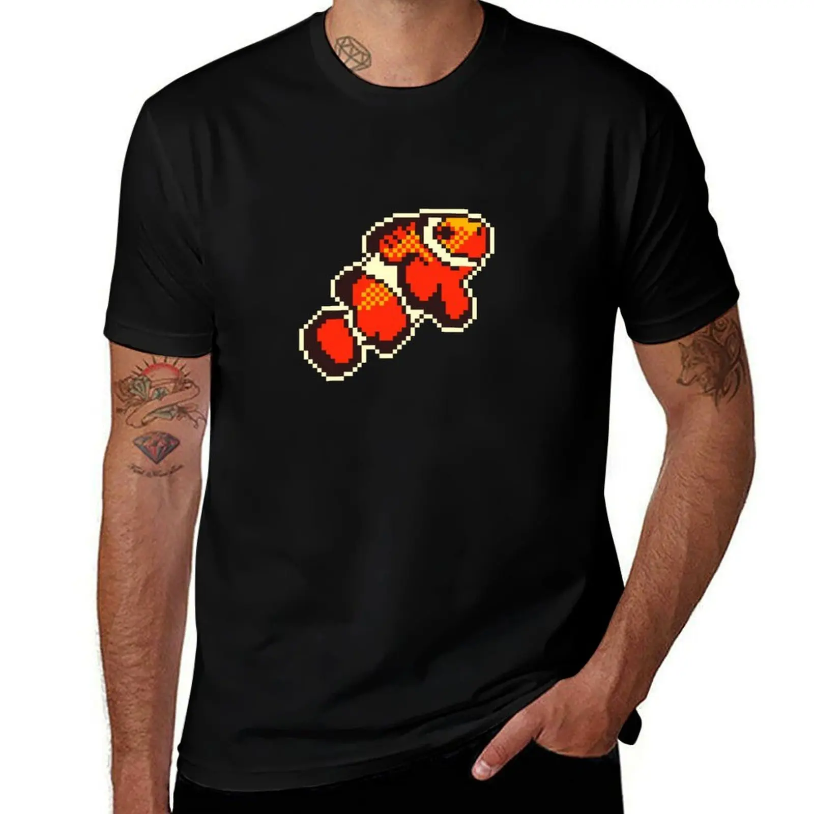

Футболка Pixel Clownfish, забавная футболка, рубашки с рисунком, одежда в стиле хиппи, мужская одежда