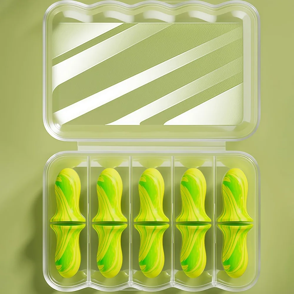 10Pcs/Box Reusable Anti-Noise Earplugs Slow Rebound Soft Foam Sleeping Aid Earplugs Anti-Tinnitus Comfortable Fit