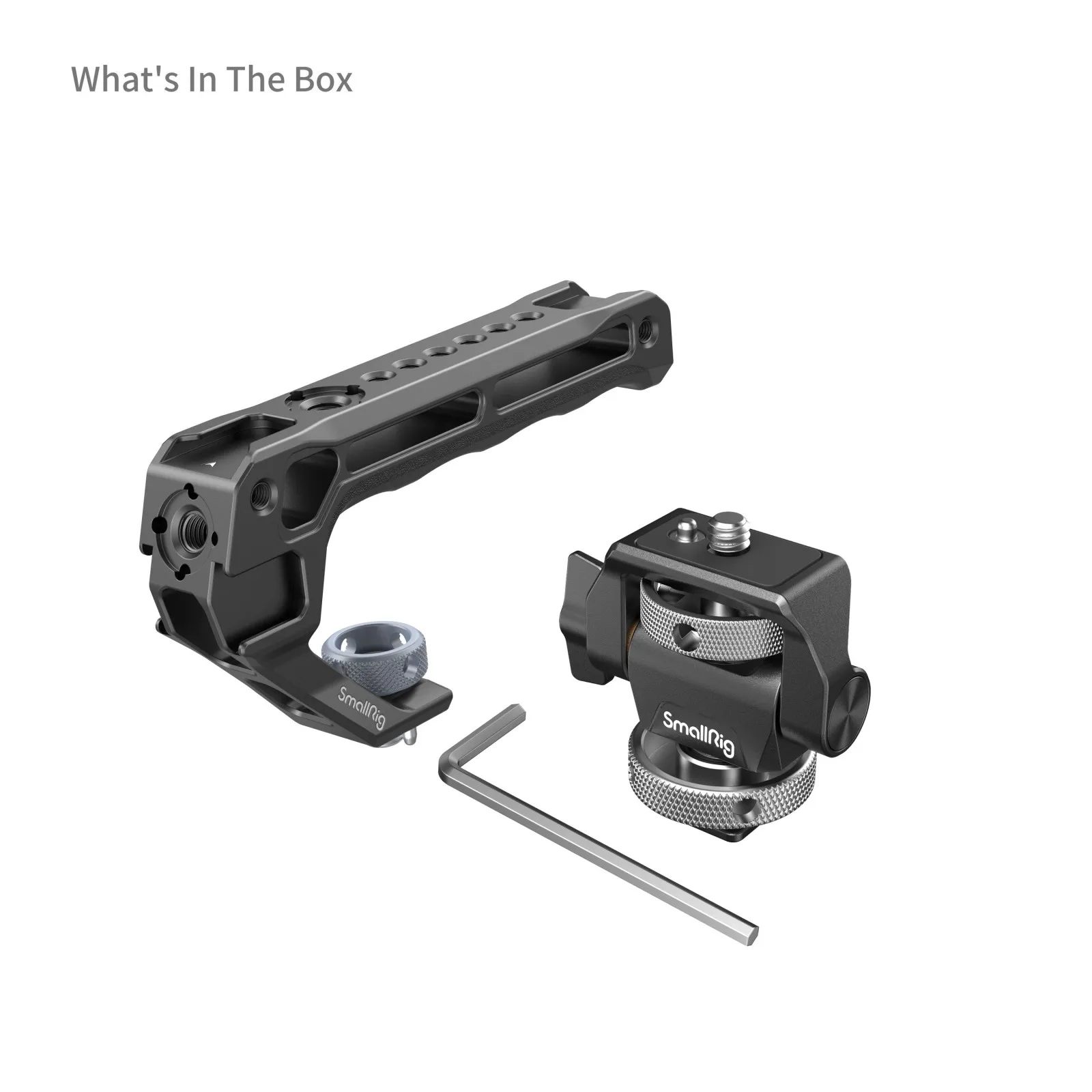 SmallRig bovenhandgreep met monitorondersteuningsset, compatibel met Cold Shoe voor DSLR-camera voor microfoon, videolampen, monitoren-5322