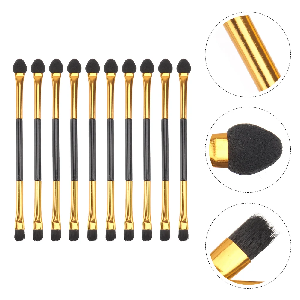 

20 Pcs Double Ended Eyeshadow Brush Practical Makeup Beauty Supply Tool Applicator Plastic Rayon Miss