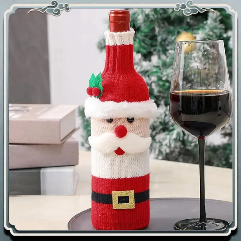 Resistente maglione di Natale Copri bottiglia di vino Copri bottiglia di vino per decorazioni natalizie-Decorazioni per feste maglione di Natale