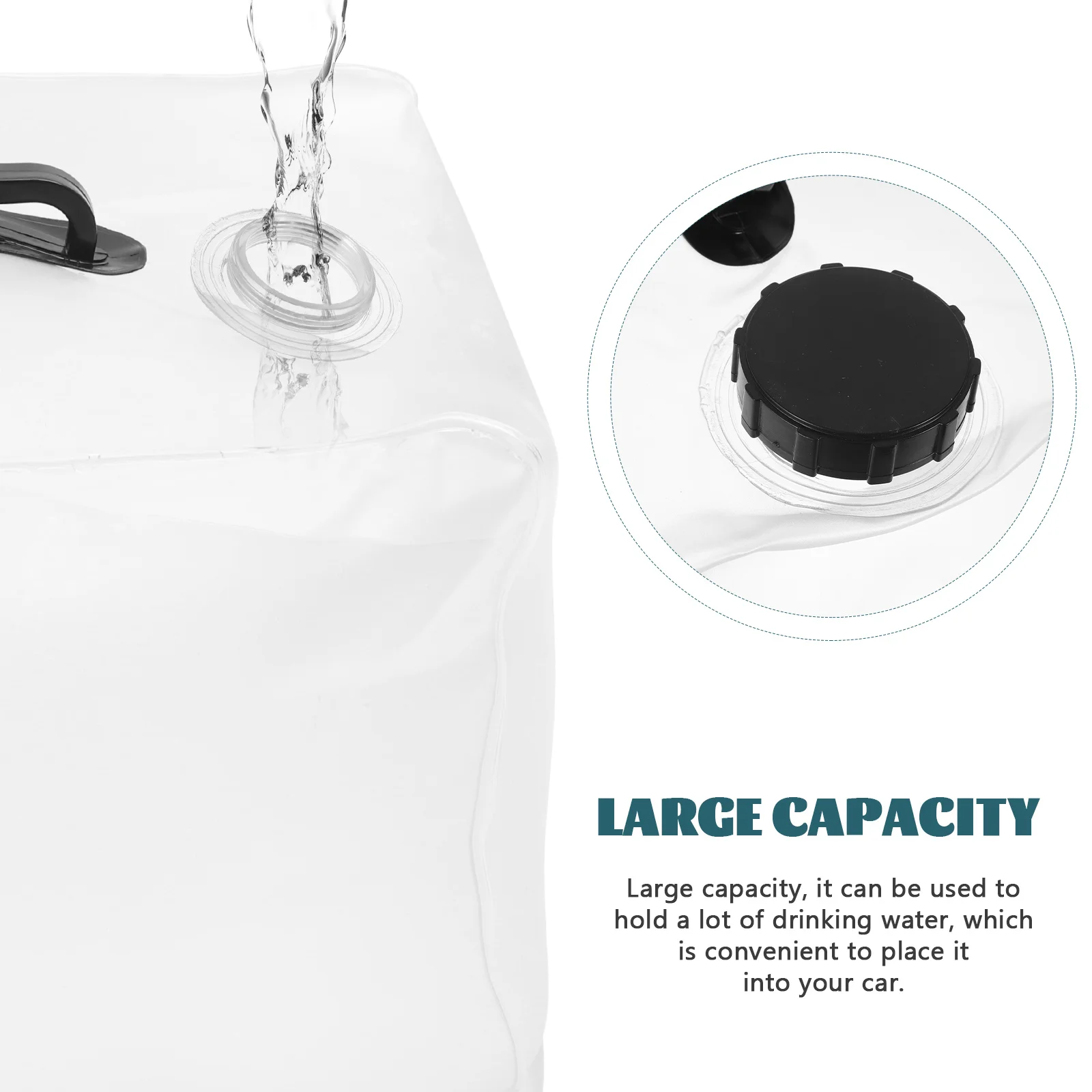 

2Pcs Collapsible Water Container Large Capacity Outdoor Portable Camping Water Jug with Handle Foldable Bucket