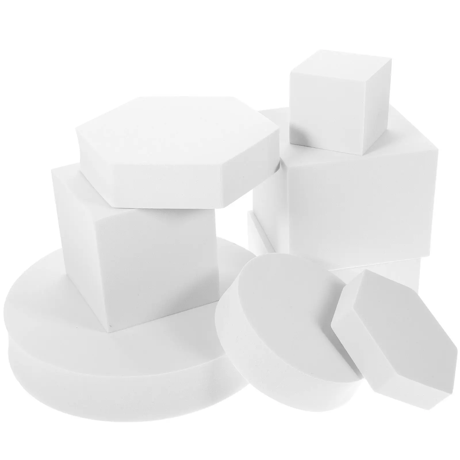

8 Pcs Geometric Three-dimensional Ornaments Product Photo Props for Cosmetics Computer Photoshoot Lipstick White